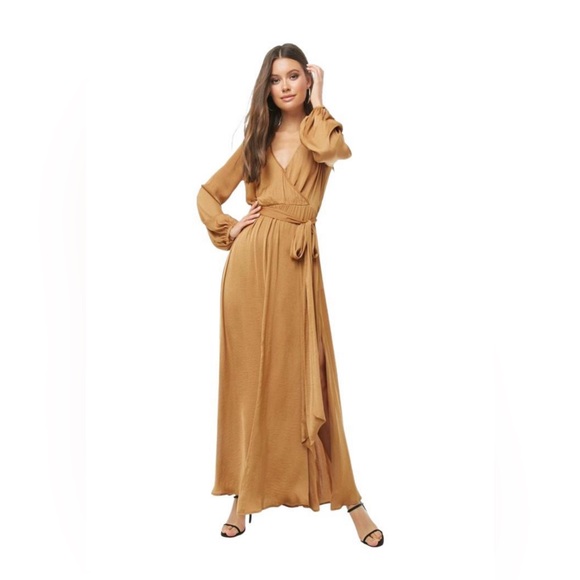 Elegant Tan/Brown Maxi Dress - Picture 1 of 1